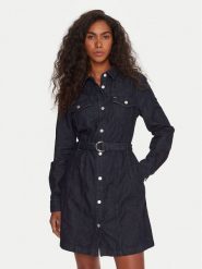 Tommy Jeans Sukienka jeansowa DW0DW21649 Granatowy Regular Fit. Niebieskie sukienki Tommy Jeans, m, bez wzorów, z bawełny, bez kołnierzyka, bez ramiączek, koszulowe. Za 469.99 zł.