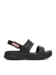 Hunter Sandały HUN8761 Czarny. Czarne sandały Hunter, bez wzorów, z syntetyku, bez obcasa, na płaskiej podeszwie, bez zapięcia. Za 139.99 zł.