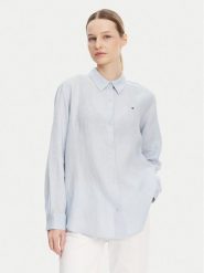 Tommy Hilfiger Koszula WW0WW44679 Błękitny Regular Fit. Niebieskie koszule TOMMY HILFIGER, bez wzorów, ze lnu, bez kołnierzyka, bez ramiączek. Za 359.99 zł.