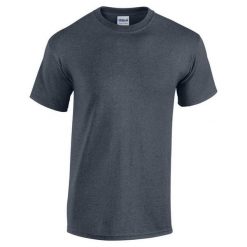 Ciężka Bawełniana Koszulka Z Krótkim Rękawem Dla Dorosłych Unisex. Szare bluzki GILDAN, xl, bez wzorów, z bawełny, sportowe, bez kołnierzyka, bez ramiączek. Za 37.99 zł.