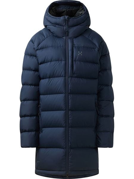 Haglöfs Płaszcz puchowy "Rosson Down" w kolorze granatowym rozmiar: XS. Niebieskie płaszcze Haglöfs, xs, bez wzorów, z puchu, bez kaptura. Za 1,073.67 zł.