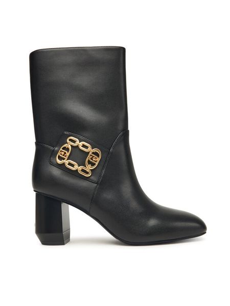 Liu Jo Botki Samy 05 SF5117 P0062 Czarny. Czarne botki Liu Jo, bez wzorów, ze skóry, bez obcasa, na słupku, bez zapięcia. Za 899.99 zł.