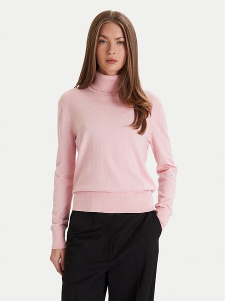 Calvin Klein Golf LV044D371G Różowy Regular Fit. Czerwone golfy Calvin Klein, xl, bez wzorów, z syntetyku, bez ramiączek. Za 339.99 zł.