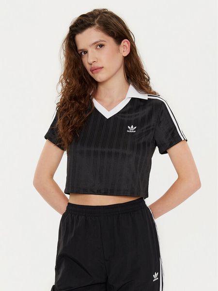 Adidas T-Shirt adicolor Football Jacquard JD2606 Czarny Slim Fit. Czarne t-shirty Adidas, s, bez wzorów, z syntetyku, bez kołnierzyka, bez ramiączek. Za 89.99 zł.