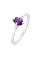 Elli Damski soliter zaręczynowy filetowy błysk z cyrkoniami w srebrze 925 Sterling Silver Pierścionki 1 ct. Szare pierścionki Elli, z cyrkonią, srebrne. Za 241.39 zł.