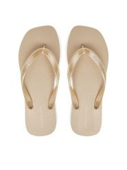 Calvin Klein Jeans Japonki Thong+ Tpu Metallic YW0YW01720 Beżowy. Brązowe klapki Calvin Klein Jeans, bez wzorów, z jeansu, bez obcasa. Za 119.99 zł.