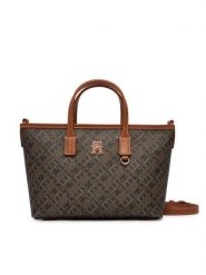Tommy Hilfiger Torebka Th Monoplay Mini Tote Le AW0AW18848 Czarny. Czarne torebki klasyczne TOMMY HILFIGER, bez wzorów, ze skóry, bez dodatków. Za 649.99 zł.