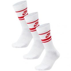 Skarpety Unisex Dla Dorosłych Sportswear Essential DriFIT Everyday Crew (zestaw. Białe skarpety Nike, bez wzorów. Za 119.99 zł.