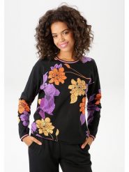 Aniston Bluza w kolorze fioletowo-pomarańczowo-czarnym rozmiar: 40. Czarne bluzy Aniston, bez wzorów, bez kaptura. Za 105.95 zł.