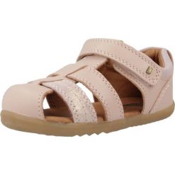 Sandały BOBUX ROAM Rose. Czerwone sandały BOBUX, bez wzorów, ze skóry, bez obcasa, bez zapięcia. Za 334.99 zł.