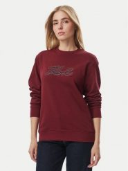 KARL LAGERFELD Bluza Rhinestone B4W20007 Czerwony ciemny Relaxed Fit. Czerwone bluzy KARL LAGERFELD, m, bez wzorów, z bawełny, bez kaptura. Za 649.99 zł.