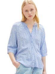 TOM TAILOR Denim Bluzka w kolorze błękitno-białym rozmiar: S. Niebieskie bluzki TOM TAILOR DENIM, s, bez wzorów, z denimu, bez kołnierzyka, bez ramiączek. Za 48.62 zł.