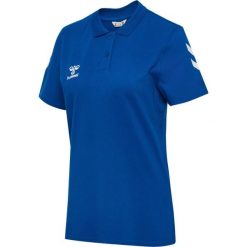 Damska koszulka polo Hummel Go 2.0 Chevron. Niebieskie bluzki Hummel, bez wzorów, bez kołnierzyka, bez ramiączek. Za 177.00 zł.
