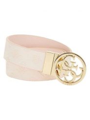 Guess Pasek w kolorze jasnoróżowym rozmiar: 105. Różowe paski Guess, z aplikacjami, z materiału. Za 223.99 zł.