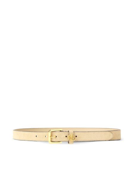 LAUREN RALPH LAUREN Pasek 412978433005 Écru. Białe paski Lauren Ralph Lauren, bez wzorów, ze skóry. Za 284.99 zł.