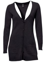 Heine Kardigan w kolorze czarnym rozmiar: 46. Czarne kardigany Heine, bez wzorów, z bawełny. Za 56.99 zł.