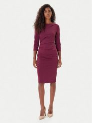 Rinascimento Sukienka koktajlowa CFC0126154003 Bordowy Slim Fit. Czerwone sukienki Rinascimento, s, bez wzorów, z syntetyku, wizytowe, bez kołnierzyka, bez ramiączek. Za 529.99 zł.