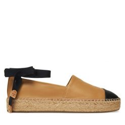 Espadryle Tory Burch. Brązowe espadryle Tory Burch, bez wzorów, bez obcasa, bez zapięcia. Za 1,119.00 zł.