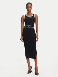 KARL LAGERFELD Sukienka codzienna A3W13039 Czarny Slim Fit. Czarne sukienki KARL LAGERFELD, na co dzień, xl, bez wzorów, z syntetyku, bez kołnierzyka, bez ramiączek, proste. Za 959.99 zł.