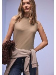 Street One Top w kolorze szarobrązowym rozmiar: 40. Brązowe topy Street One, bez wzorów, bez kołnierzyka, bez ramiączek. Za 83.22 zł.