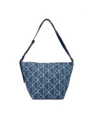 Calvin Klein Torebka Emblem Aop Denim Bucket LV04F3432G Niebieski. Niebieskie torebki klasyczne Calvin Klein, bez wzorów, z denimu, bez dodatków. Za 529.99 zł.