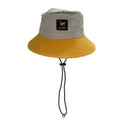 Wodoodorny kapelusz trekkingowy – uniwersalny – składany (Beżowy/Żółty). Czerwone kapelusze SURF MONKEY, bez wzorów. Za 139.95 zł.