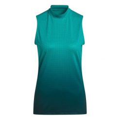 Damski top z wysokim dekoltem adidas Ultimate365. Zielone topy Adidas, bez wzorów, bez kołnierzyka, bez ramiączek. Za 280.00 zł.