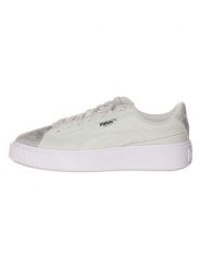 Puma Sneakersy "Basket Platform Canvas" w kolorze jasnozielonym rozmiar: 38,5. Zielone trampki Puma, bez wzorów, bez zapięcia. Za 137.42 zł.