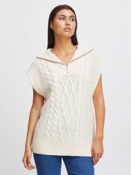 ICHI Sweter 20119797 Beżowy Regular Fit. Brązowe swetry ICHI, xxl, bez wzorów, z syntetyku, bez ramiączek. Za 189.99 zł.