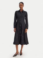 Tommy Hilfiger Sukienka jeansowa WW0WW48520 Granatowy Regular Fit. Niebieskie sukienki TOMMY HILFIGER, bez wzorów, z bawełny, bez kołnierzyka, bez ramiączek. Za 799.99 zł.