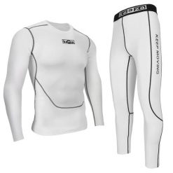 Komplet termoaktywny bielizna termiczna. Biała bielizna sportowa KEEZA, l, bez wzorów. Za 128.00 zł.