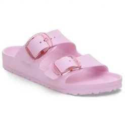 Klapki damskie Birkenstock Arizona. Czerwone klapki Birkenstock, bez wzorów, z materiału, bez obcasa. Za 426.00 zł.