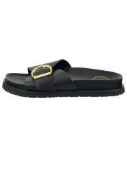 GANT Footwear Skórzane klapki "Mardale" w kolorze czarnym rozmiar: 40. Czarne klapki GANT Footwear, bez wzorów, z otwartym noskiem, bez obcasa. Za 215.71 zł.