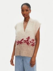 Munthe Sweter Purulia 252160125272 Beżowy Loose Fit. Brązowe swetry Munthe, bez wzorów, z wełny, bez ramiączek. Za 1,029.00 zł.