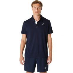 Polo Asics Court. Niebieskie koszulki polo Asics, s, bez wzorów, z materiału, bez kołnierzyka, bez ramiączek. Za 196.35 zł.