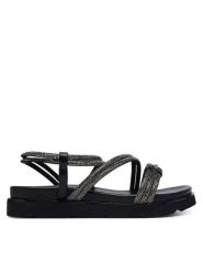 Patrizia Pepe Sandały PPJ401.01 Czarny. Czarne sandały Patrizia Pepe, bez wzorów, z syntetyku, bez obcasa, na płaskiej podeszwie, bez zapięcia. Za 489.99 zł.