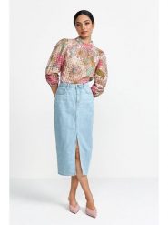 Rich & Royal Spódnica dżinsowa w kolorze błękitnym rozmiar: W30. Niebieskie spódnice Rich & Royal, na co dzień, bez wzorów, midi, proste. Za 214.70 zł.