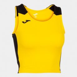 Tank top do biegania damski Joma Record II Crop top. Czarne topy Joma, s, bez wzorów, bez kołnierzyka, bez ramiączek. W wyprzedaży za 124.75 zł.