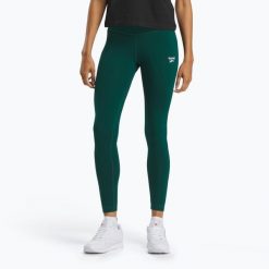 Legginsy Reebok Identity Small Logo Cotton. Zielone legginsy REEBOK FITNESS, bez wzorów. Za 67.99 zł.