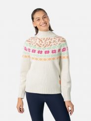 KARI TRAA Sweter "Ingrid" w kolorze białym ze wzorem rozmiar: L. Białe golfy Kari Traa, l, bez wzorów, z wełny, bez ramiączek. Za 188.85 zł.