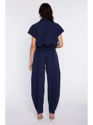 Nife Spodnie w kolorze granatowym rozmiar: 42. Niebieskie spodnie materiałowe Nife, bez wzorów, z materiału. Za 171.28 zł.