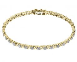 Bransoletka z żółtego złota z diamentami - 18 cm - 1,00 ct - próba 585. Żółte bransoletki Apart, z diamentem, złote. Za 15,990.00 zł.