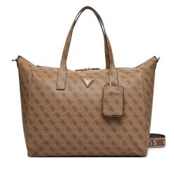 Torba weekendowa Guess. Brązowe torby podróżne Guess, z aplikacjami. Za 799.99 zł.