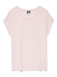 Vero Moda Koszulka w kolorze jasnoróżowym rozmiar: XXL. Różowe bluzki Vero Moda, s, bez wzorów, z wiskozy, klasyczne, bez kołnierzyka, bez ramiączek. Za 66.31 zł.