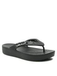 Crocs Japonki Classic Platform Flip W 207714 Czarny. Czarne klapki Crocs, bez wzorów, z tworzywa sztucznego, bez obcasa. Za 129.99 zł.