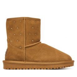 Śniegowce Pepe Jeans. Brązowe trapery i śniegowce Pepe Jeans, z jeansu. Za 389.99 zł.