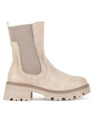 Mustang Botki 1469-501 Beżowy. Brązowe botki Mustang, bez wzorów, z materiału, bez obcasa, na płaskiej podeszwie, bez zapięcia. Za 369.99 zł.