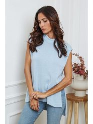 So Cachemire Sweter "Ernon" w kolorze błękitnym rozmiar: M. Niebieskie swetry So Cachemire, m, bez wzorów, z kaszmiru, bez ramiączek. Za 227.31 zł.