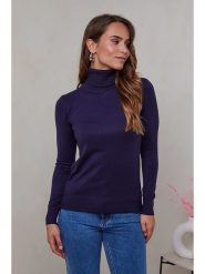 Soft Cashmere Golf w kolorze granatowym rozmiar: 38/40. Niebieskie golfy Soft Cashmere, bez wzorów, z kaszmiru, bez ramiączek. Za 100.99 zł.