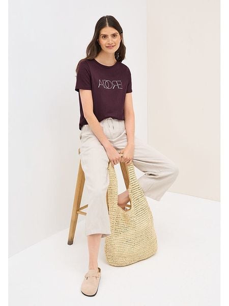 Cecil Koszulka w kolorze ciemnofioletowym rozmiar: M. Różowe bluzki Cecil, m, bez wzorów, bez kołnierzyka, bez ramiączek. Za 78.84 zł.